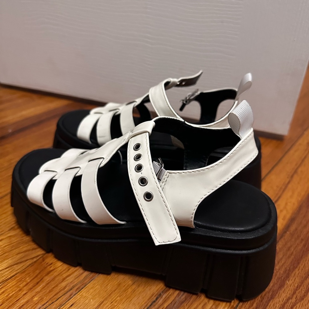 White Strappy Platform Sandals